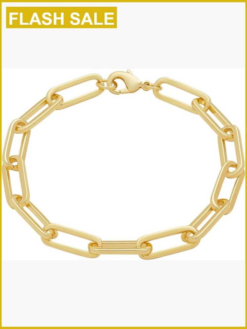 Chunky Paperclip Chain Link Bracelet 7.5" Lobster Claw Clasp